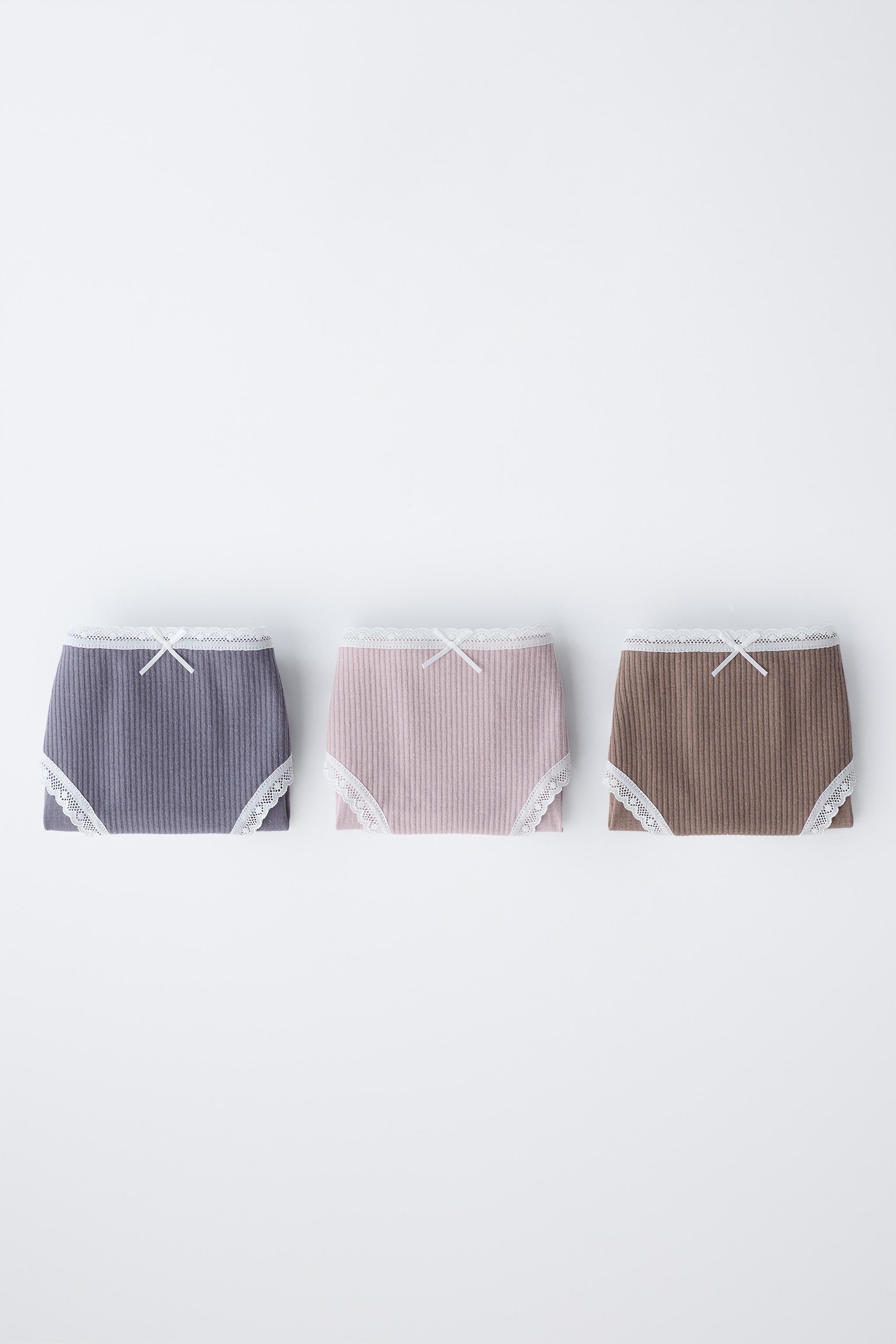 AGES 6-14 / THREE-PACK OF LACE UNDERWEAR